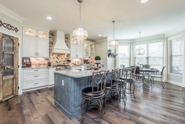 A custom kitchen with a blend of modern and classic elements